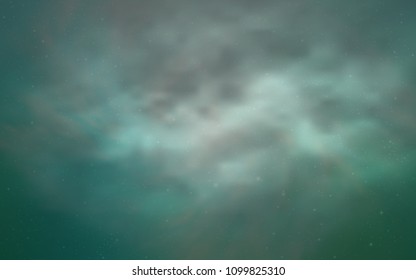 Light Green vector layout with cosmic stars. Shining colored illustration with bright astronomical stars. Smart design for your business advert.
