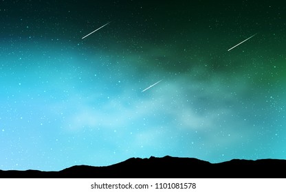 Light Green vector layout with cosmic stars. Shining colored illustration with bright astronomical stars. Smart design for your business advert.