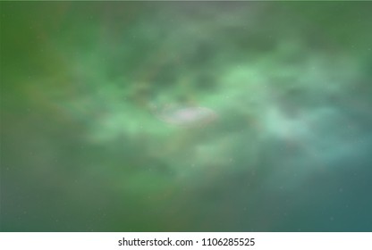 Light Green vector layout with cosmic stars. Shining illustration with sky stars on abstract template. Template for cosmic backgrounds.