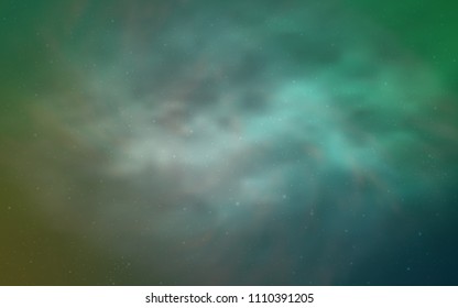 Light Green vector layout with cosmic stars. Glitter abstract illustration with colorful cosmic stars. Pattern for futuristic ad, booklets.