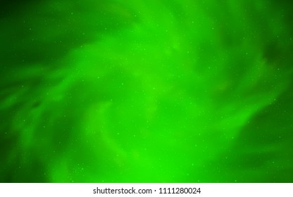 Light Green vector layout with cosmic stars. Space stars on blurred abstract background with gradient. Best design for your ad, poster, banner.