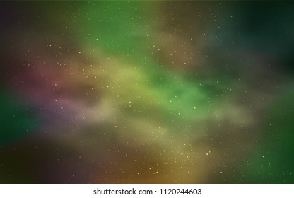 Light Green vector layout with cosmic stars. Space stars on blurred abstract background with gradient. Pattern for astrology websites.