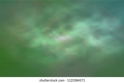 Light Green vector layout with cosmic stars. Shining illustration with sky stars on abstract template. Pattern for futuristic ad, booklets.