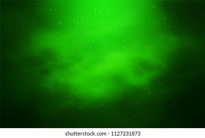 Light Green vector layout with cosmic stars. Space stars on blurred abstract background with gradient. Pattern for astrology websites.