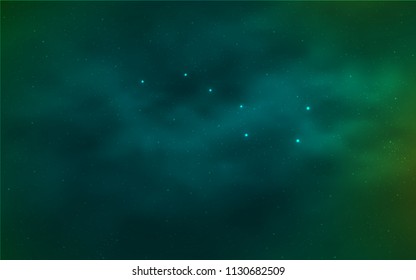 Light Green vector layout with cosmic stars. Shining illustration with sky stars on abstract template. Smart design for your business advert.