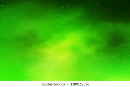 Light Green vector layout with cosmic stars. Space stars on blurred abstract background with gradient. Pattern for astrology websites.