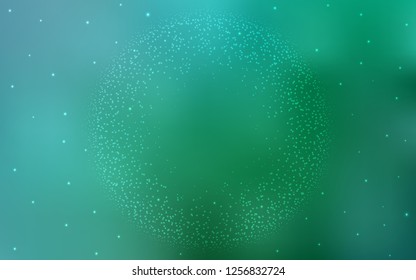 Light Green vector layout with cosmic stars. Space stars on blurred abstract background with gradient. Pattern for astrology websites.