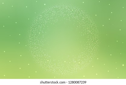 Light Green vector layout with cosmic stars. Shining colored illustration with bright astronomical stars. Best design for your ad, poster, banner.