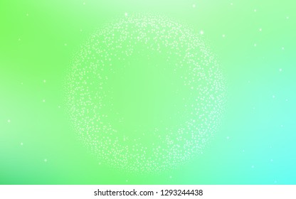 Light Green vector layout with cosmic stars. Shining illustration with sky stars on abstract template. Pattern for futuristic ad, booklets.