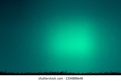 Light Green vector layout with cosmic stars. Space stars on blurred abstract background with gradient. Smart design for your business advert.