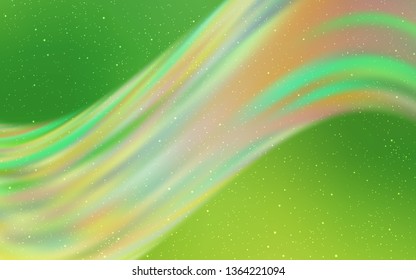 Light Green vector layout with cosmic stars. Shining colored illustration with bright astronomical stars. Best design for your ad, poster, banner.