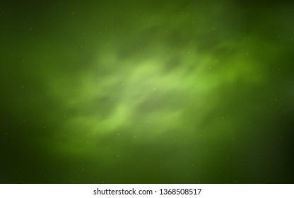 Light Green vector layout with cosmic stars. Space stars on blurred abstract background with gradient. Best design for your ad, poster, banner.