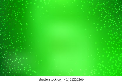 Light Green vector layout with cosmic stars. Shining illustration with sky stars on abstract template. Pattern for futuristic ad, booklets.