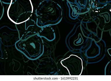 Light Green vector layout with curved lines. Modern gradient abstract illustration with bandy lines. Colorful wave pattern for your design.