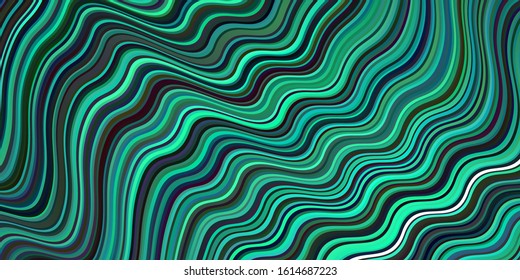 Light Green vector layout with curved lines. Creative illustration in halftone style with gradient. The best colorful design for your business.