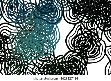 Light Green vector layout with curved lines. Modern gradient abstract illustration with bandy lines. Colorful wave pattern for your design.
