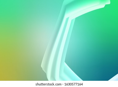 Light Green vector layout with curved lines. Glitter abstract illustration with wry lines. Elegant pattern for a brand book.