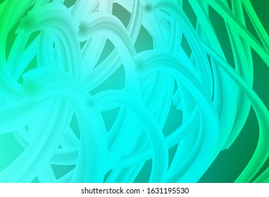 Light Green vector layout with curved lines. Glitter abstract illustration with wry lines. Elegant pattern for a brand book.