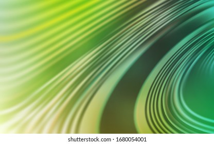 Light Green vector layout with curved lines. Modern gradient abstract illustration with bandy lines. Colorful wave pattern for your design.