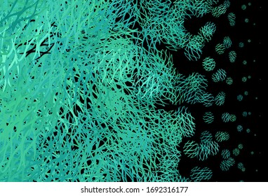 Hellgrüne Vektorillustration mit geschwungenen Linien. Farbige Illustration im einfachen Stil mit Farbverlauf. Ein völlig neues Design für Ihr Unternehmen.
