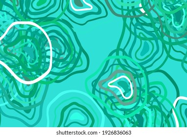 Light Green vector layout with curved lines. Colorful abstract illustration with gradient lines. Elegant pattern for a brand book.