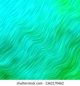 Light Green vector layout with curves. Colorful illustration, which consists of curves. Smart design for your promotions.