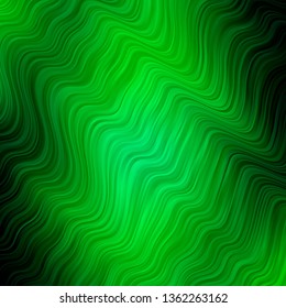 Light Green vector layout with curves. Colorful geometric sample with gradient curves.  Pattern for commercials, ads.