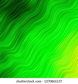 Light Green vector layout with curves. Abstract gradient illustration with wry lines. Pattern for ads, commercials.