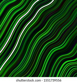 Light Green vector layout with curves. Abstract gradient illustration with wry lines. Design for your business promotion.
