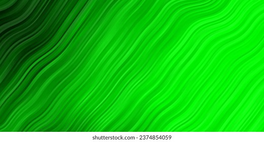 Light Green vector layout with curves. Abstract illustration with gradient bows. Template for your UI design.