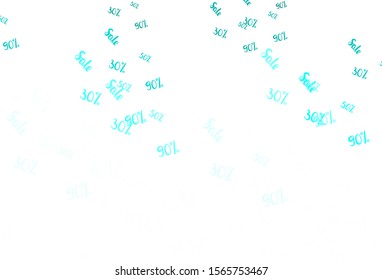 Light Green vector layout with discount of 30, 50, 90%. Colorful set of  percentage signs in simple style. Backdrop for super sales on Black Friday.