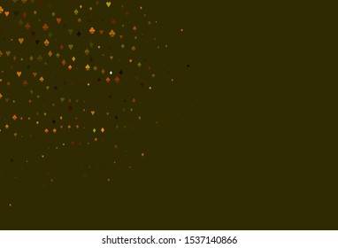 Light Green vector layout with elements of cards. Colorful gradient with signs of hearts, spades, clubs, diamonds. Pattern for ads of parties, events in Vegas.