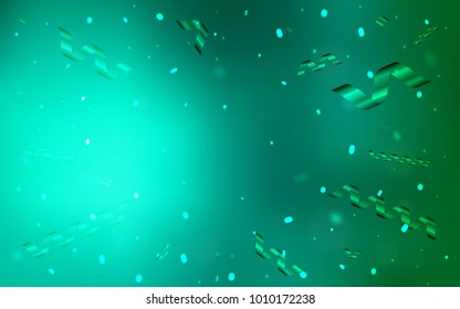 Light Green vector layout with festival confetti. Blurred decorative design in anniversary style with confetti. The pattern can be used for carnival, festival leaflets.