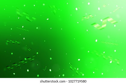 Light Green vector layout with festival confetti. Glitter abstract illustration with colorful confetti, ribbons. New design for ad, poster, banner of your Party.