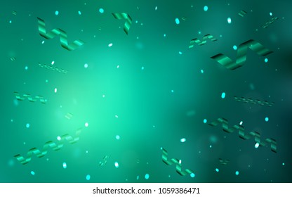 Light Green vector layout with festival confetti. Blurred decorative design in anniversary style with confetti. The pattern can be used for carnival, festival leaflets.