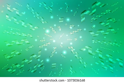 Light Green vector layout with festival confetti. Blurred decorative design in anniversary style with confetti. The pattern can be used for new year ad, booklets.