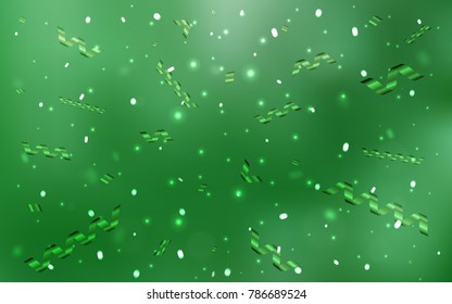 Light Green vector layout with festival confetti. Confetti on blurred abstract background with colorful gradient. The template can be used as a background for postcards.