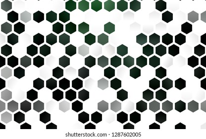 Light Green vector layout with hexagonal shapes. White background with colorful hexagons. Pattern for texture of wallpapers.