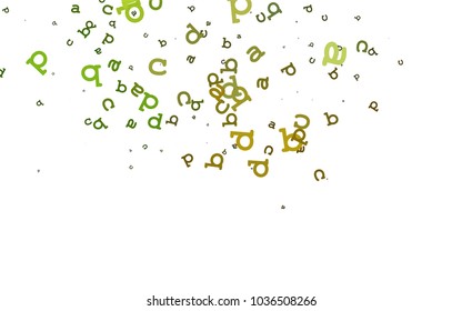 Light Green vector layout with latin alphabet. Abstract illustration with colored latin alphabet. The pattern can be used as ads, poster, banner for books.