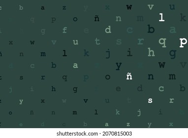 Light green vector layout with latin alphabet. Modern geometrical illustration with ABC english symbols. Smart design for your business advert of university.