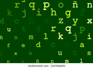Light green vector layout with latin alphabet. Abstract illustration with colored latin alphabet. Best design for your ad, poster, banner of college.