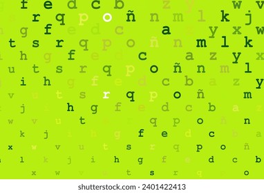 Light green vector layout with latin alphabet. Blurred design in simple style with signs of alphabet. Smart design for your business advert of university.