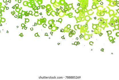 Light Green vector layout with latin alphabet. Modern geometrical illustration with ABC english symbols. Smart design for your business advert of university.