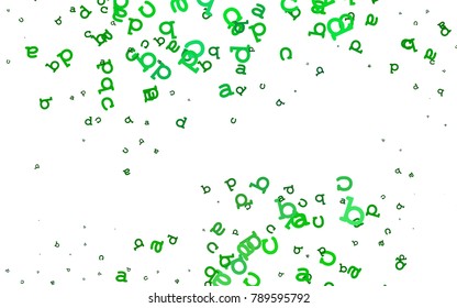 Light Green vector layout with latin alphabet. Shining colorful illustration with isolated letters. Smart design for your business advert of university.