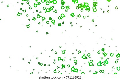 Light Green vector layout with latin alphabet. Modern geometrical illustration with ABC english symbols. The pattern can be used for ad, booklets, leaflets of education.