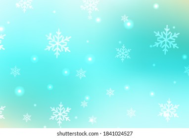 Light Green vector layout in New Year style. Colorful illustration with Christmas simbols and signs. Pattern for school, grammar websites.