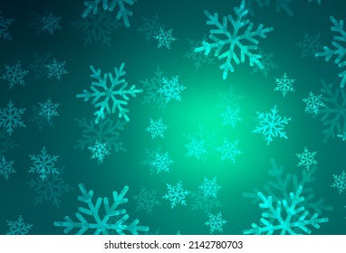 Light Green vector layout in New Year style. Abstract gradient illustration with colorful Christmas things. Best design for a college poster, banner.