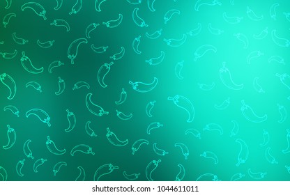 Light Green vector layout with peppers. Decorative shining illustration with peppers on abstract template. Design for ad, poster, banner of cafes or restaurants.