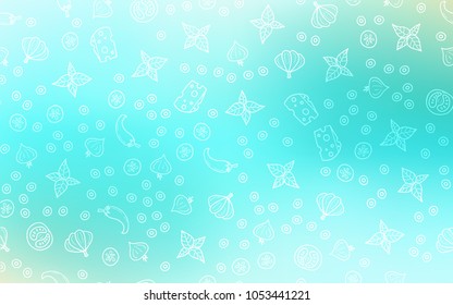 Light Green vector layout with restaurant food. Beautiful colored illustration with food in doodle style. Pattern for ads of breakfast, lunch, dinner.