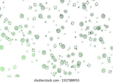 Light Green vector layout with restaurant food. Abstract background with colorful Fast Food illustrations. Pattern for ad, booklets, leaflets of restaurants.